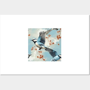 North American Birds - Bluejay Flying Posters and Art